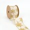 LaRibbons 2 1/2" Wired Ribbon | "Glitter Snowflake" Antique White/Gold | 10 Yard Roll